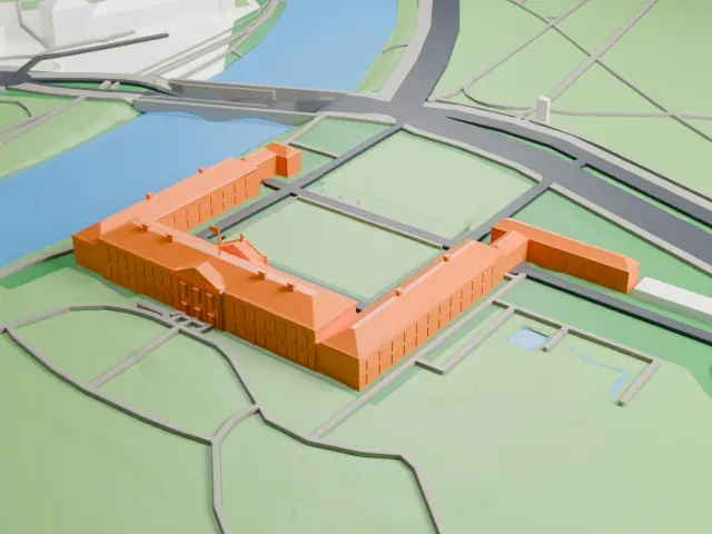 Bellevue Palace, Germany model, West view