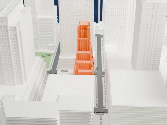BellTel Lofts model, North view