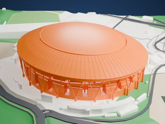 Belluna Dome model, East view