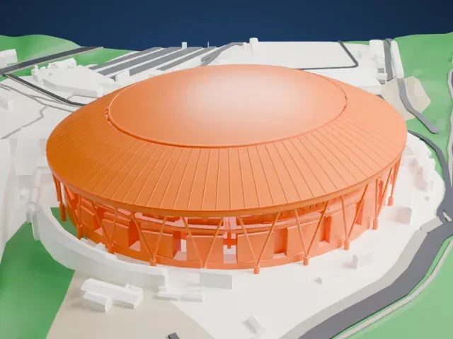 Belluna Dome model, South view