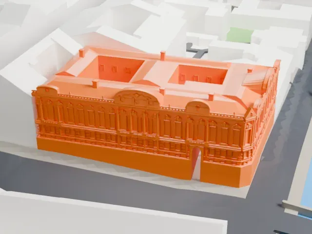 Beloselsky-Belozersky Palace model, North view
