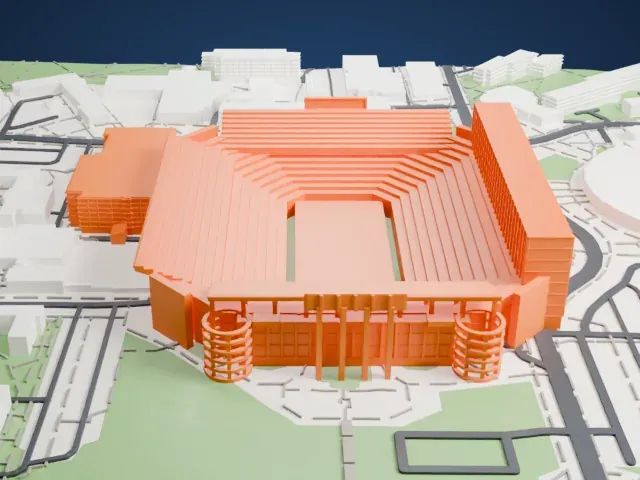 Ben Hill Griffin Stadium model, North view