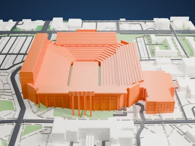 Ben Hill Griffin Stadium model, South view