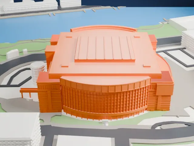 Benchmark International Arena model, North view