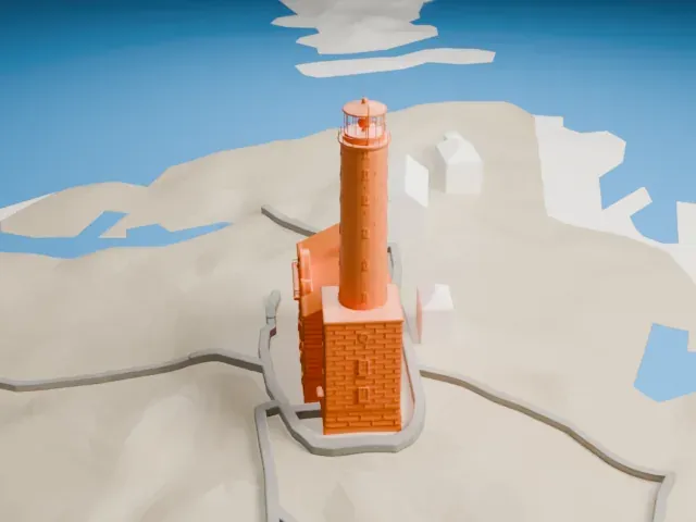 Bengtskär Lighthouse model, East view