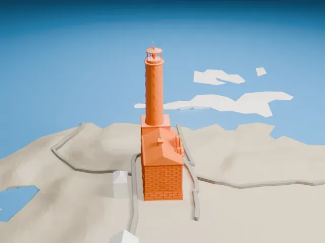 Bengtskär Lighthouse model, West view