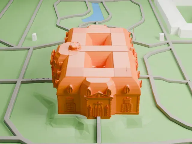 Benrath Palace model, East view