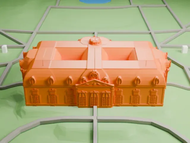 Benrath Palace model, North view