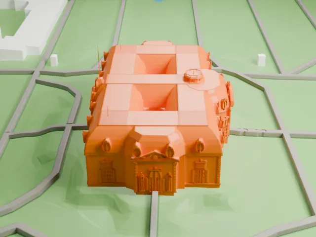 Benrath Palace model, West view