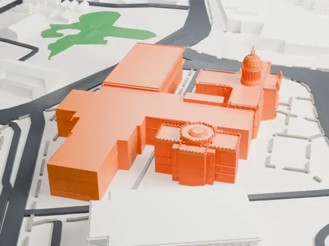 Bergen County Court House model, East view