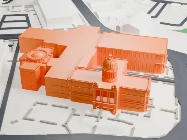 Bergen County Court House model, North view