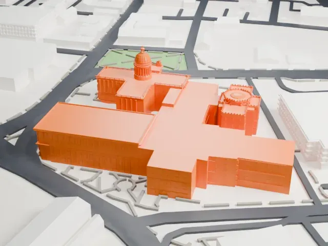 Bergen County Court House model, South view