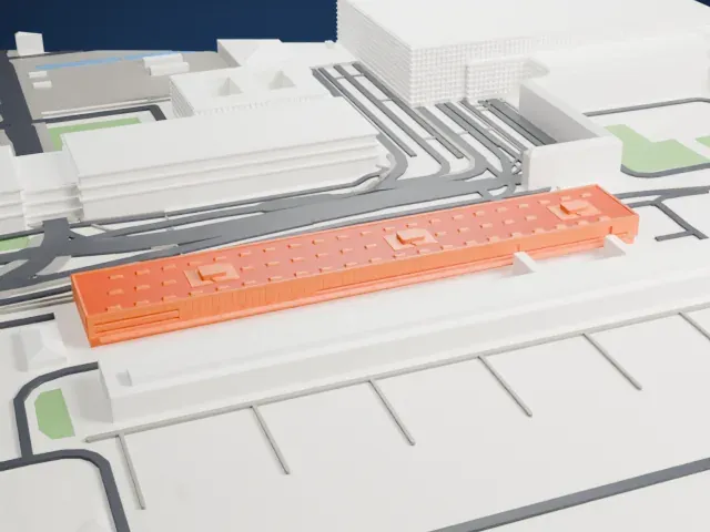 Berlin Brandenburg Airport Terminal 2 model, North view