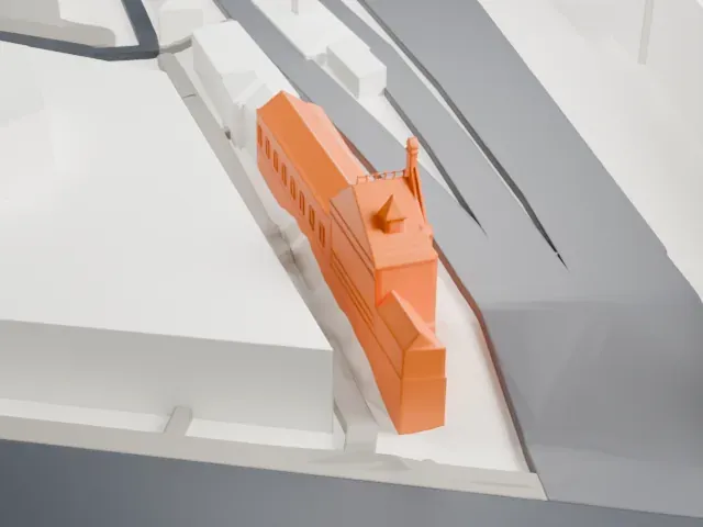 Berlin Frankfurter Allee station model, South view