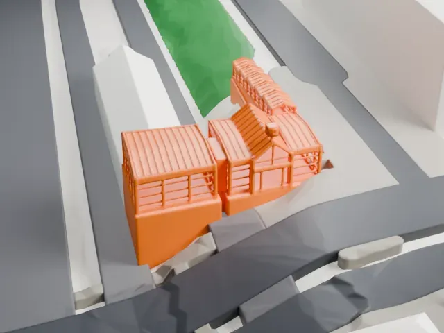 Berlin Hermannstraße station model, East view