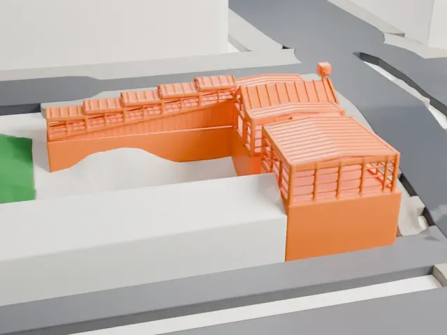 Berlin Hermannstraße station model, South view