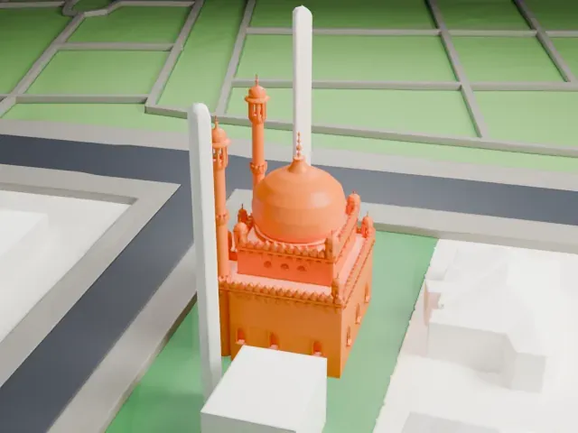 Berlin Mosque model, North view