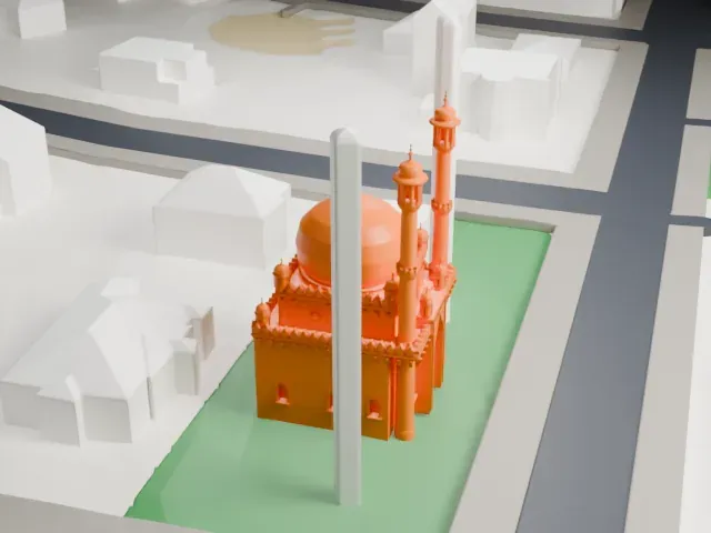 Berlin Mosque model, South view