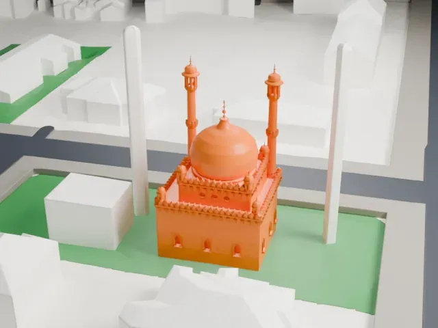 Berlin Mosque model, West view