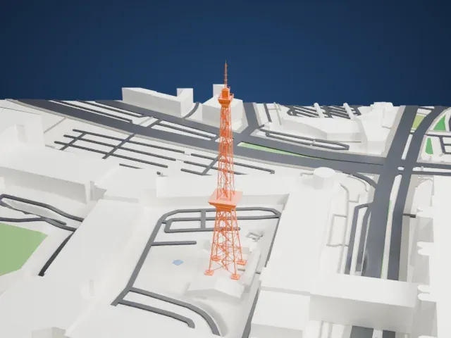 Berlin Radio Tower model, South view