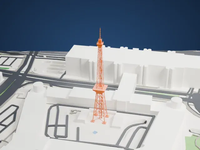 Berlin Radio Tower model, West view