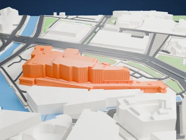Berlin State Library model, East view