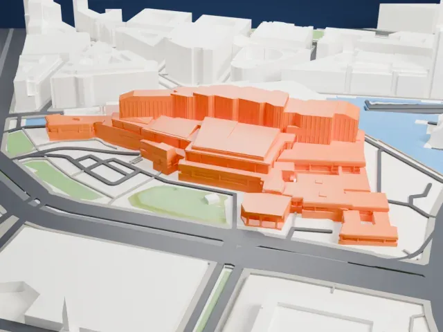 Berlin State Library model, West view