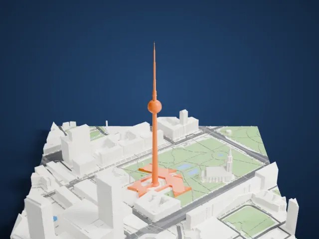 Berlin TV Tower model, North view