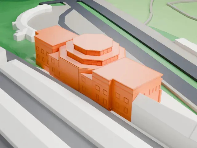 Berlin-Wannsee station model, East view