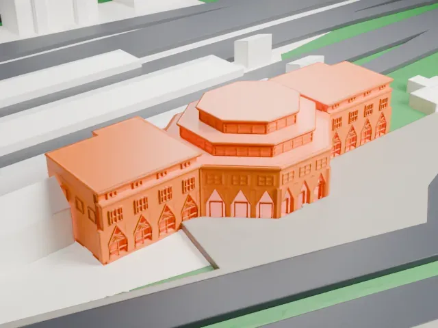 Berlin-Wannsee station model, North view