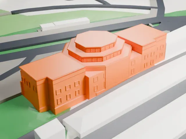 Berlin-Wannsee station model, South view