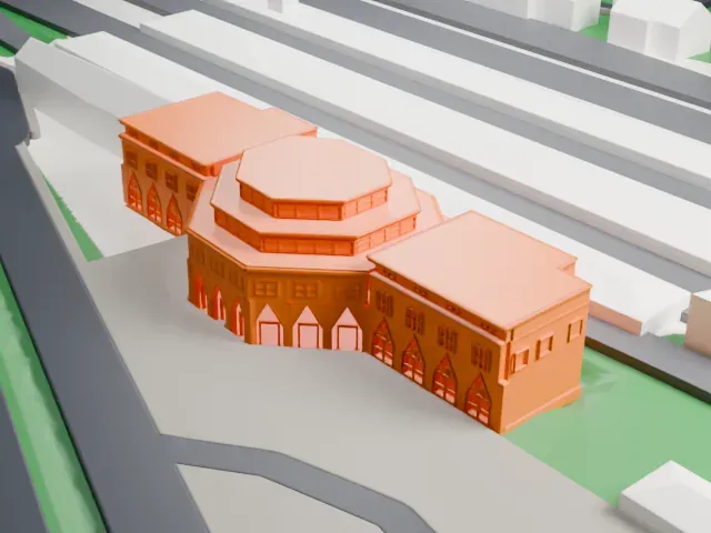 Berlin-Wannsee station model, West view