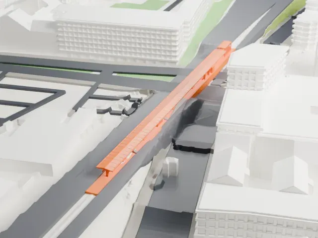 Berlin-Wedding station model, North view