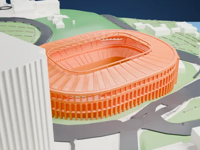 Beşiktaş Stadium model, West view