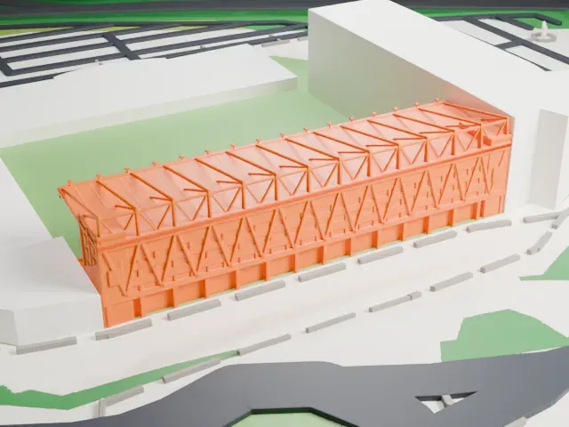 Bet365 Stadium model, East view