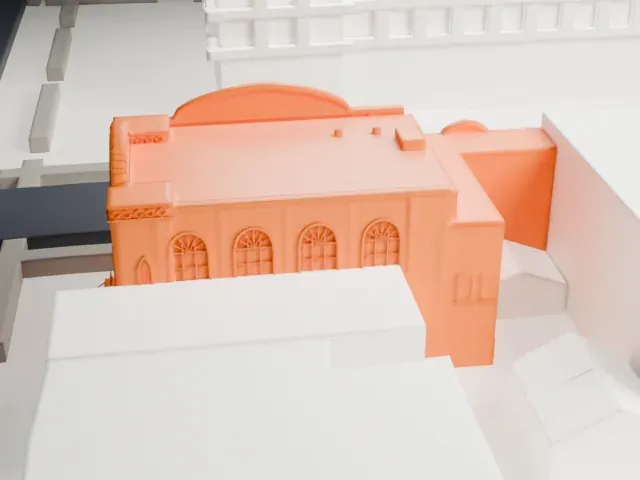Beth El Jewish Center of Flatbush model, East view