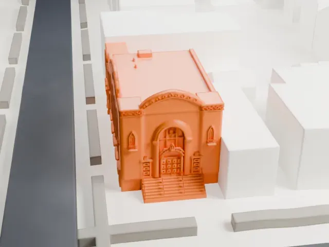 Beth El Jewish Center of Flatbush model, South view