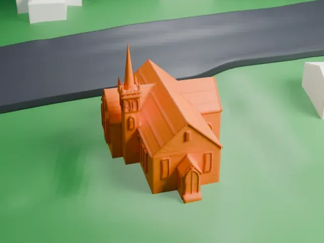 Bethany Chapel model, West view