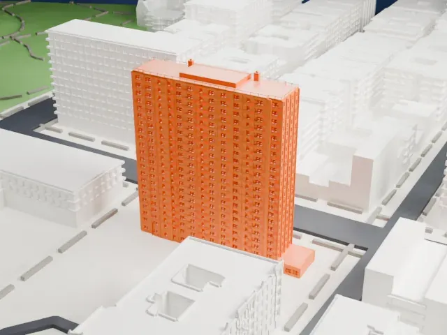Bethune Gardens model, East view