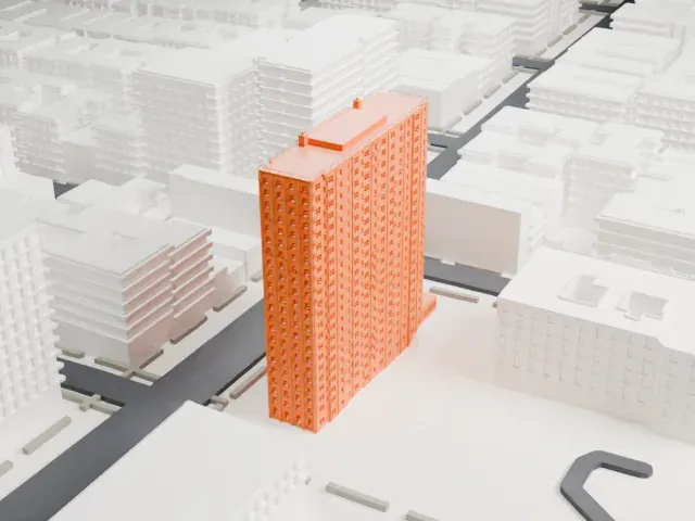 Bethune Gardens model, South view