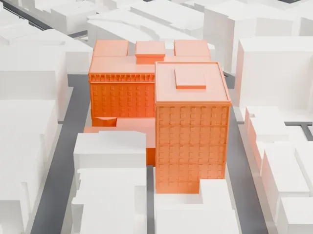 Beverly Wilshire Hotel model, South view