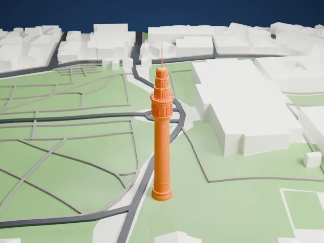 Beyazıt Tower model, East view