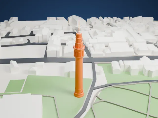 Beyazıt Tower model, West view