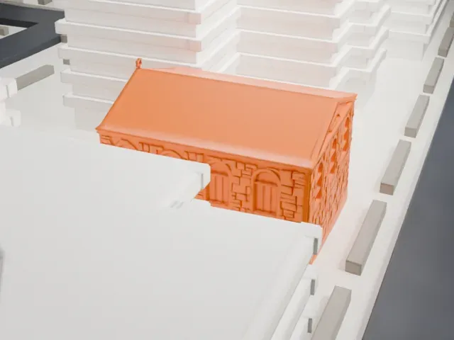 Bialystoker Synagogue model, South view