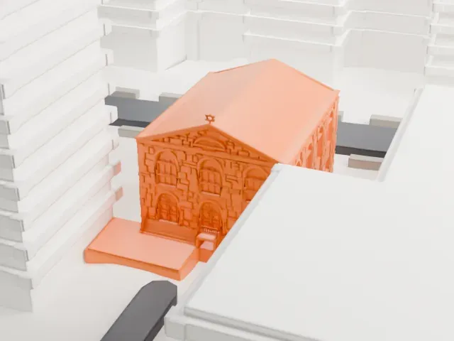Bialystoker Synagogue model, West view