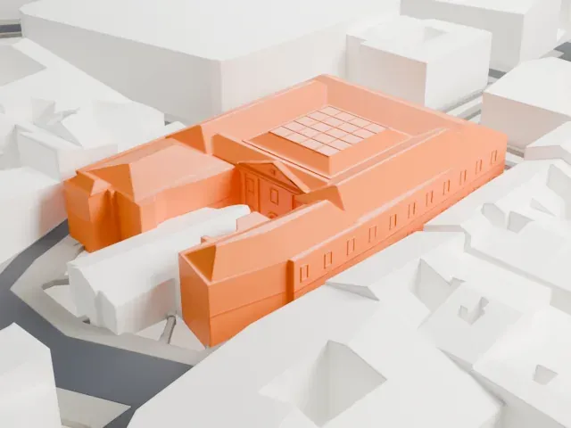 Biblioteca Ambrosiana model, South view
