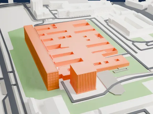 Biblioteca Nazionale Centrale di Roma model, North view