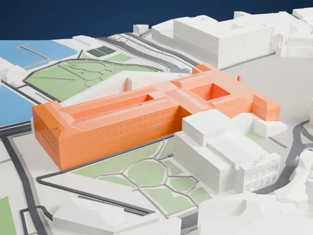 Biblioteca Nazionale Vittorio Emanuele III model, North view