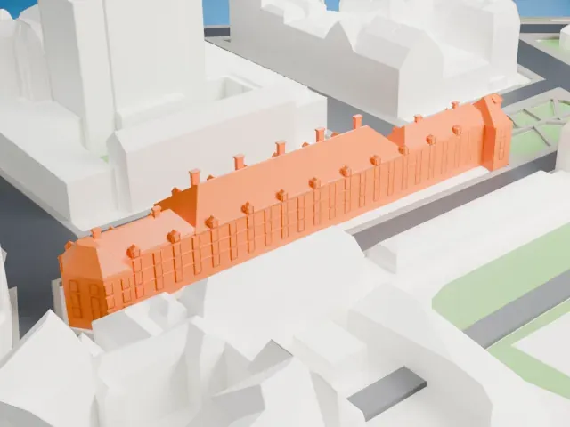 Bibliothèque de l'Arsenal model, East view