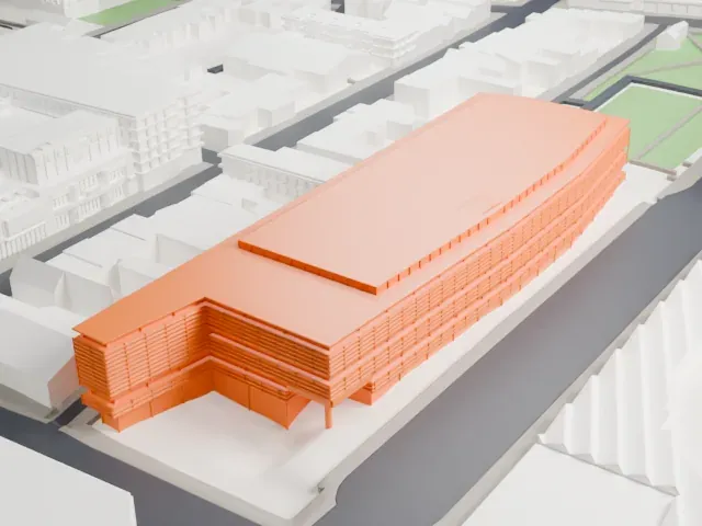 Bibliothèque et Archives nationales du Québec model, East view